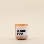 Bougie parfumée beige en verre - I love you | Hashtag Déco