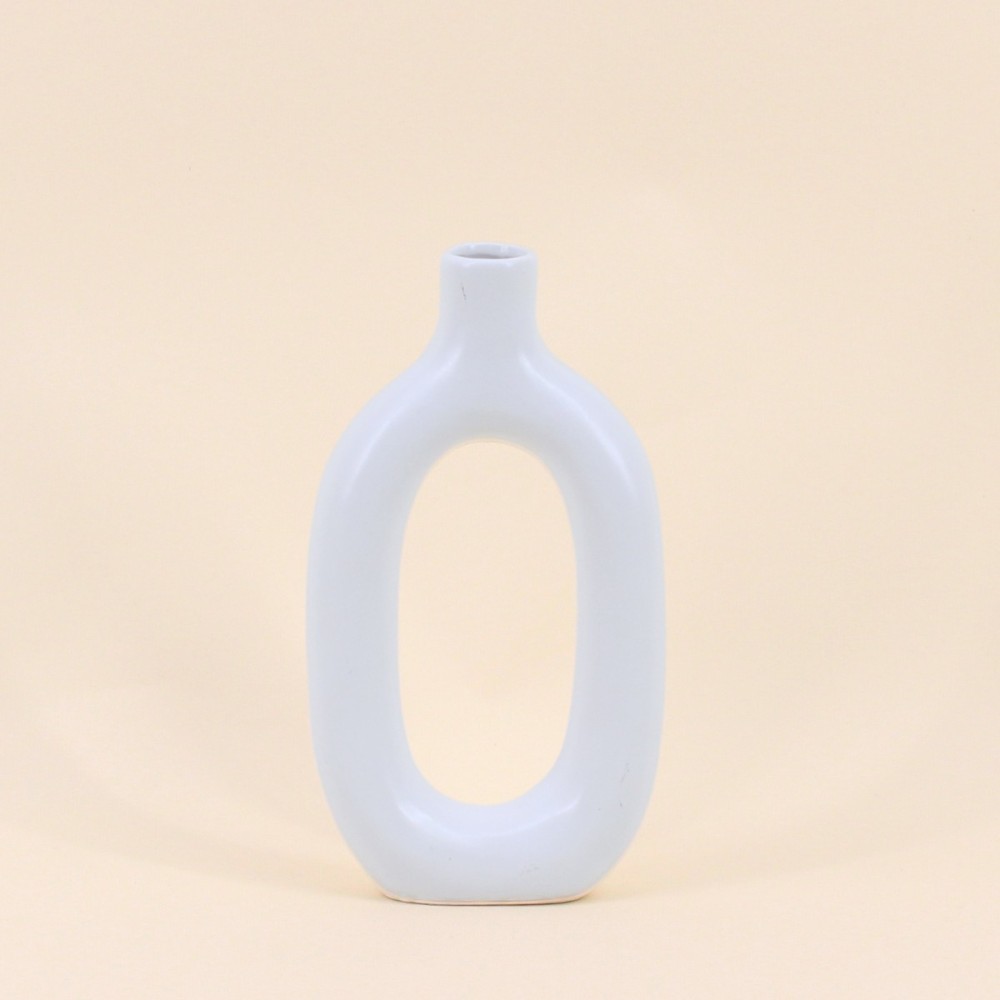 Vase design céramique blanc 24cm | Hashtag Déco