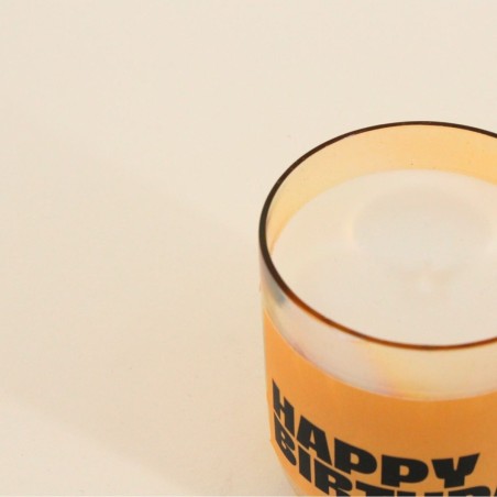 Bougie parfumée jaune en verre | Hashtag Déco