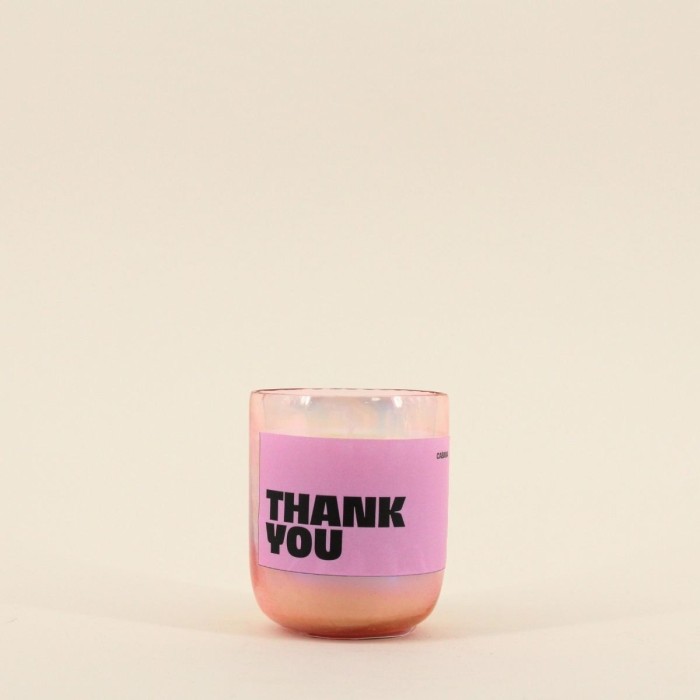Bougie parfumée en verre rose | Hashtag Déco