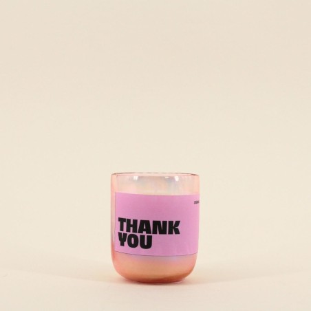 Bougie parfumée en verre rose | Hashtag Déco