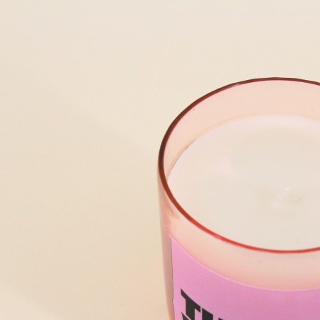 Bougie parfumée en verre rose | Hashtag Déco