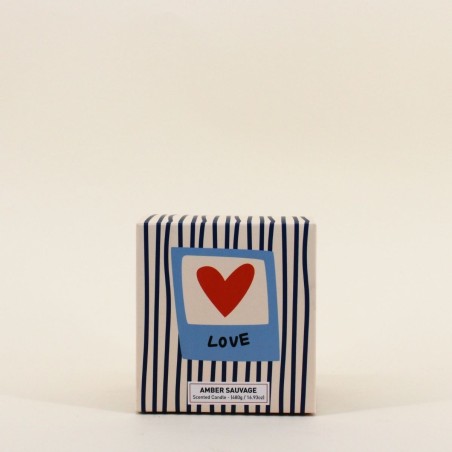 Bougie parfumée bleu en verre lustré | Hashtag Déco