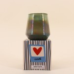 Bougie parfumée bleu en verre lustré | Hashtag Déco