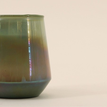 Bougie parfumée bleu en verre lustré | Hashtag Déco