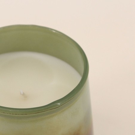 Bougie parfumée bleu en verre lustré | Hashtag Déco