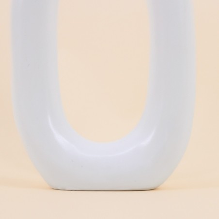 Vase design céramique blanc 24cm | Hashtag Déco