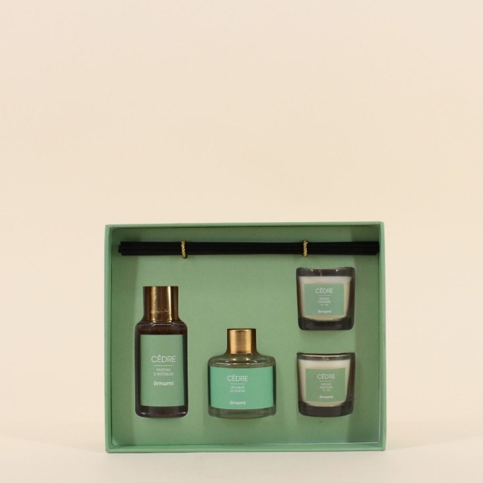 Coffret senteurs maison verre vert et blanc | Hashtag Déco