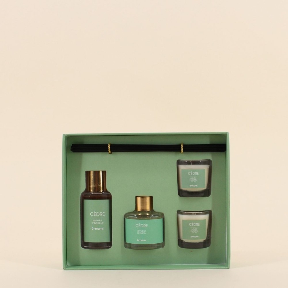 Coffret senteurs maison verre vert et blanc | Hashtag Déco