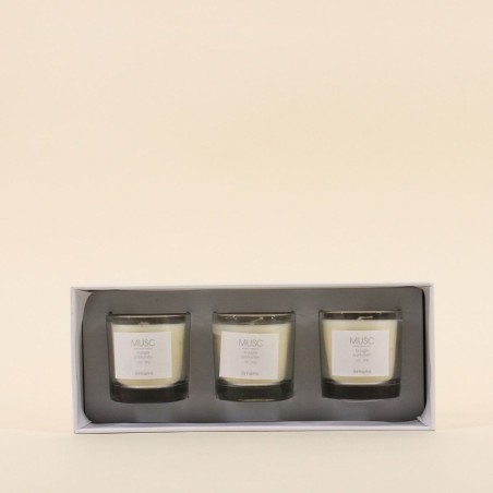 Coffret 3 Bougies Votives Parfumées Gris Verre | Hashtag Déco