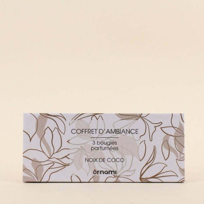 Coffret 3 bougies votives marron en verre | Hashtag Déco