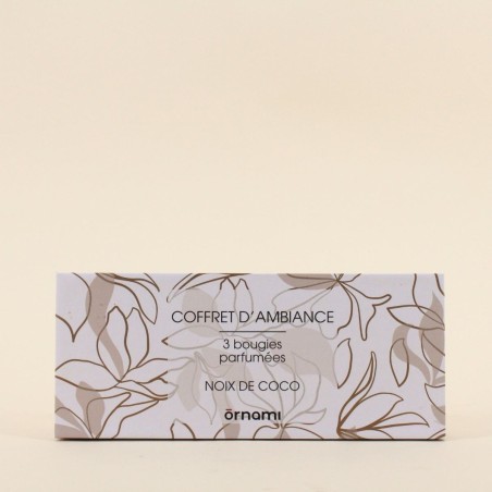 Coffret 3 bougies votives marron en verre | Hashtag Déco