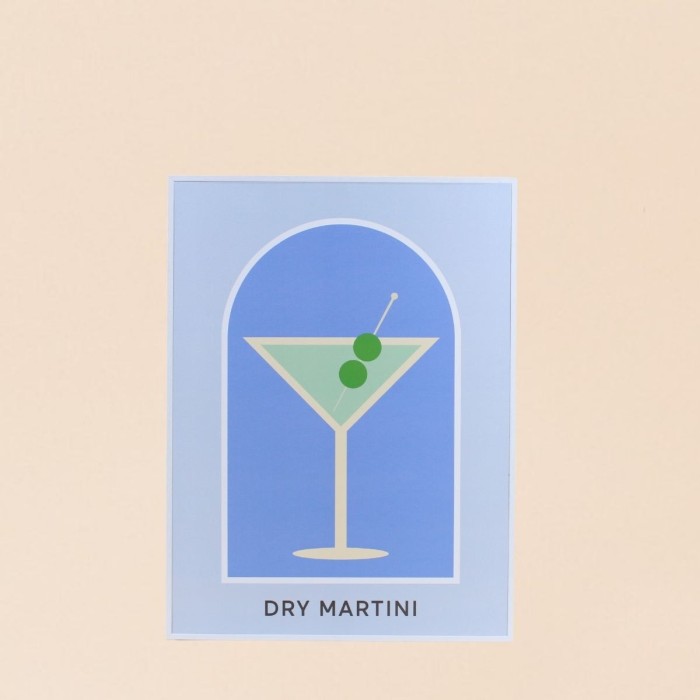 Toile colorée Dry Martini en MDF bleu vert | Hashtag Déco