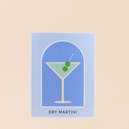 Toile colorée Dry Martini en MDF bleu vert | Hashtag Déco