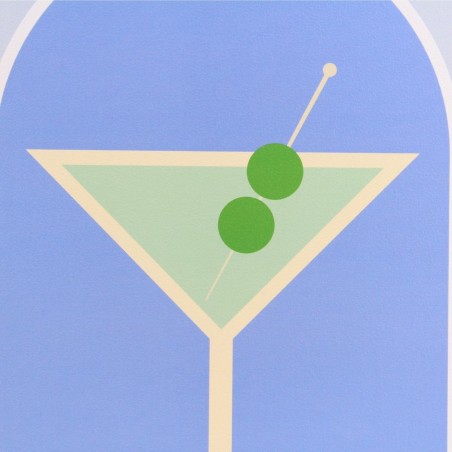 Toile colorée Dry Martini en MDF bleu vert | Hashtag Déco