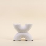 Vase en porcelaine beige 2 entrées élégant | Hashtag Déco