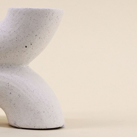 Vase en porcelaine beige 2 entrées élégant | Hashtag Déco