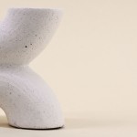 Vase en porcelaine beige 2 entrées élégant | Hashtag Déco