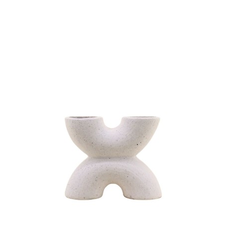 Vase en porcelaine beige 2 entrées élégant | Hashtag Déco