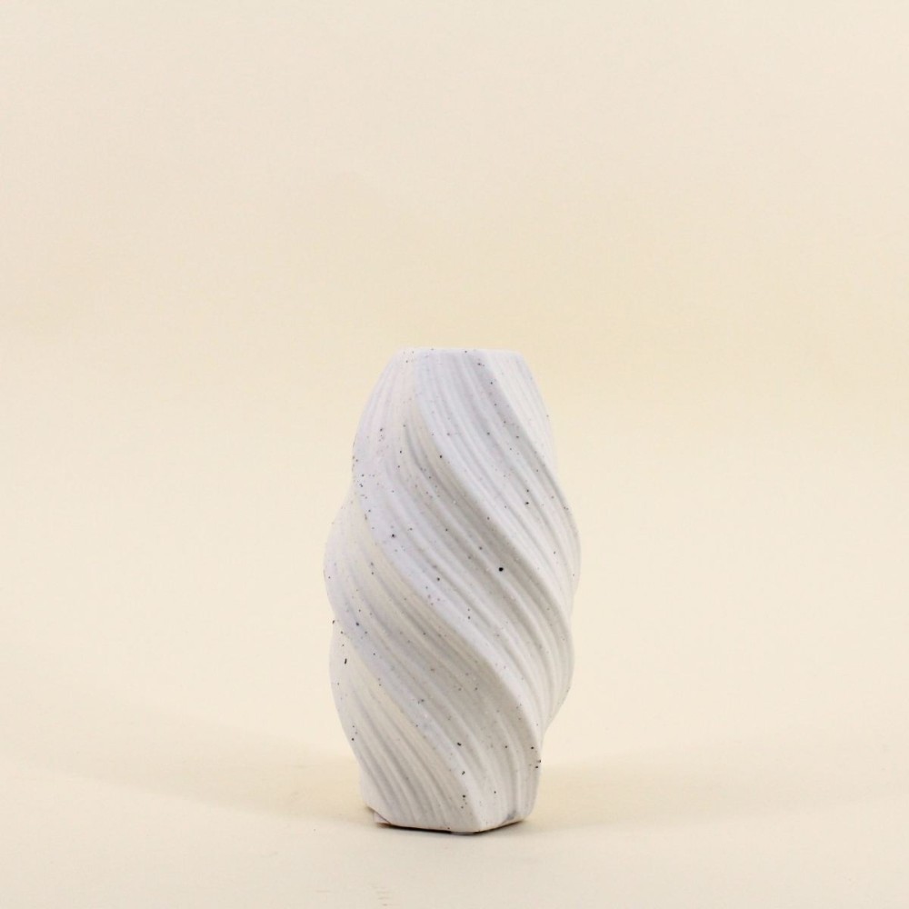 Vase twist porcelaine blanche 20cm unique | Hashtag Déco