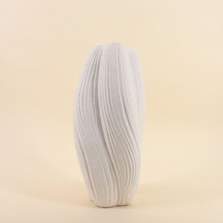 Vase twist porcelaine blanche 36cm élégant | Hashtag Déco