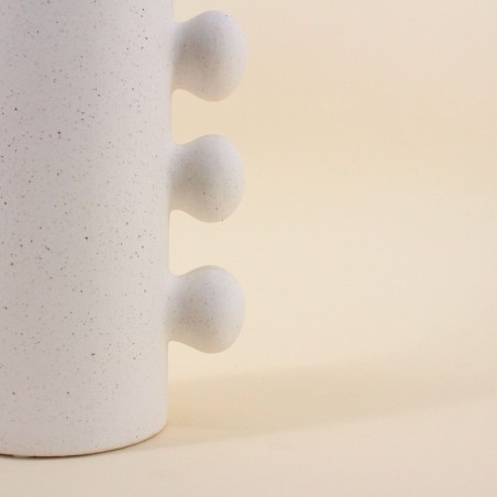 Vase porcelaine blanc perlé 31cm élégant | Hashtag Déco