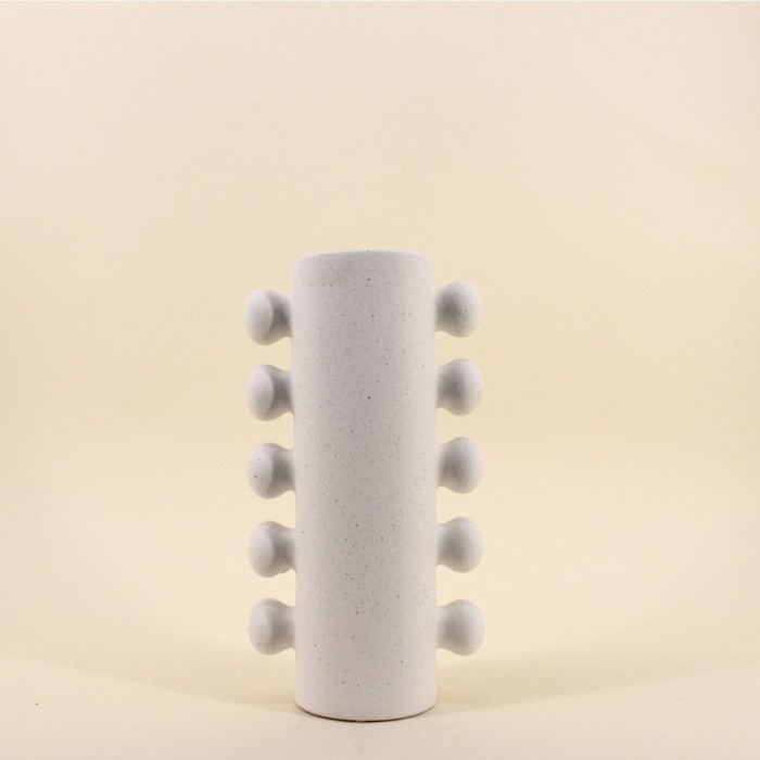 Vase porcelaine blanc perlé 31cm élégant | Hashtag Déco