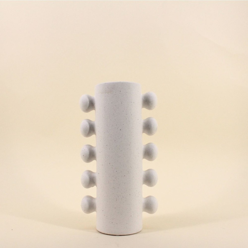 Vase porcelaine blanc perlé 31cm élégant | Hashtag Déco