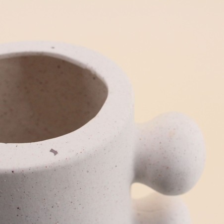 Vase porcelaine blanc perlé 31cm élégant | Hashtag Déco