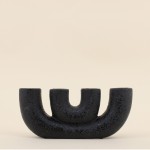 Vase porcelaine noire 4 entrées compact | Hashtag Déco