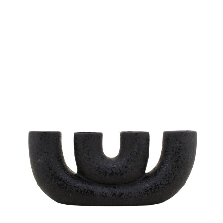 Vase porcelaine noire 4 entrées compact | Hashtag Déco