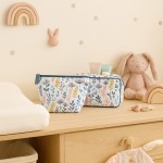 Set de 2 trousses fleuris coton blanc | Hashtag Déco