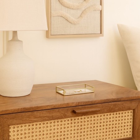 Plateau à bijoux verre métal 20x10cm | Hashtag Déco