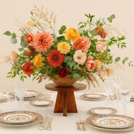 Plateau sur pied bois naturel 30cm | Hashtag Déco