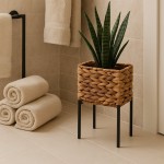 Cache-pot sur pieds jonc de mer naturel | Hashtag Déco