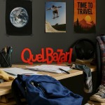 Mot décoratif orange 41cm bois "Quel bazar !" | Hashtag Déco