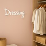 Mot déco "Dressing" 35cm bois blanc | Hashtag Déco
