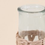 Vase rond en verre et fibres naturelles 34cm | Hashtag Déco