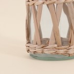 Vase rond en verre et fibres naturelles 34cm | Hashtag Déco