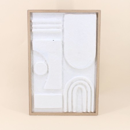 Cadre décoratif en relief bois blanc 40x60 cm | Hashtag Déco