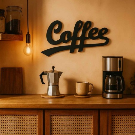 Mot décoratif coffee noir métal 60x28cm | Hashtag Déco