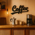 Mot décoratif coffee noir métal 60x28cm | Hashtag Déco