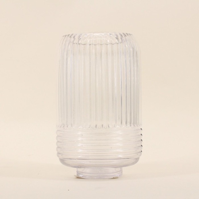 Vase en verre strié 19cm, élégant et moderne | Hashtag Déco