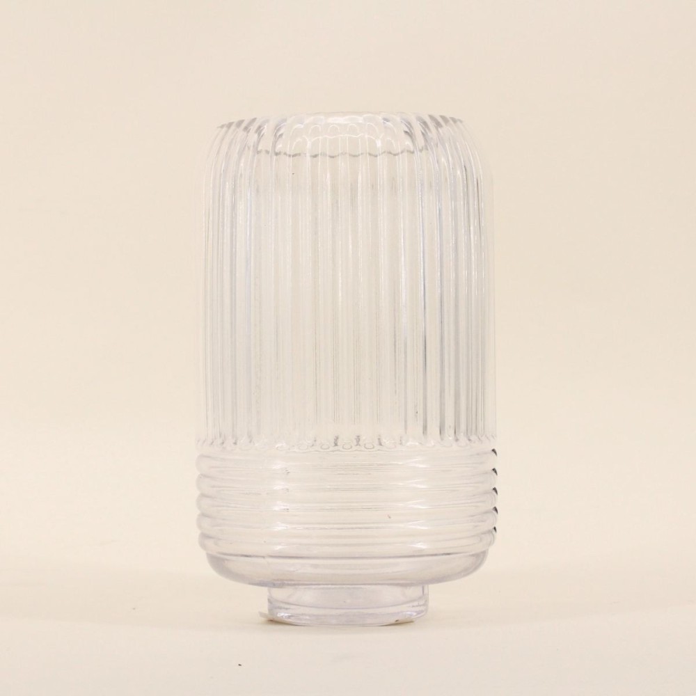 Vase en verre strié 19cm, élégant et moderne | Hashtag Déco