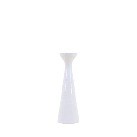 Bougeoir conique blanc en aluminium 20cm | Hashtag Déco