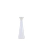 Bougeoir conique blanc en aluminium 20cm | Hashtag Déco