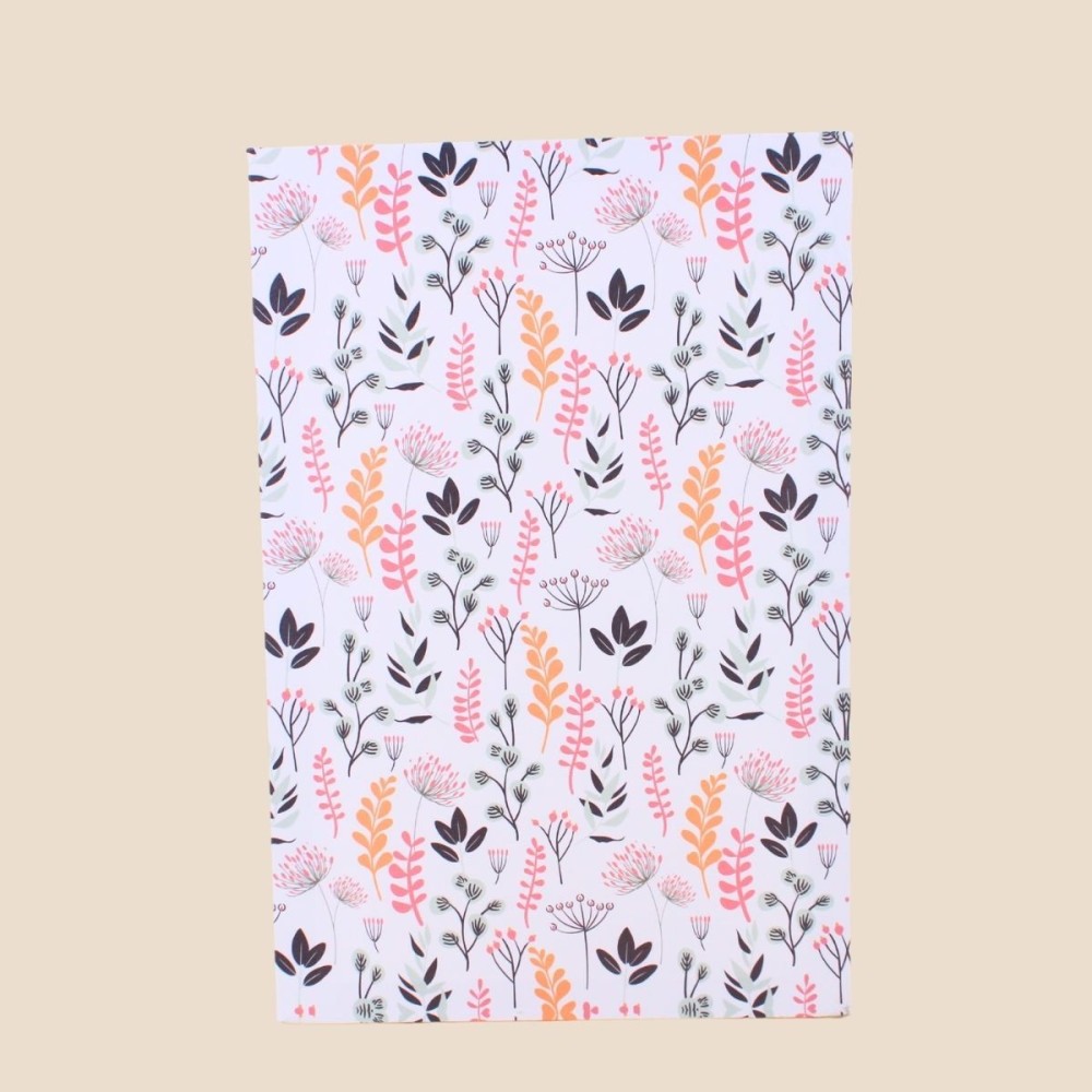 Toile fleurie en coton beige 60x40cm | Hashtag Déco