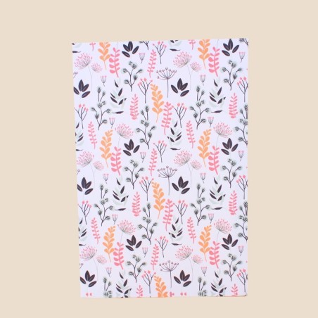 Toile fleurie en coton beige 60x40cm | Hashtag Déco