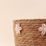 Panier en fibres naturelles 32cm, coquillages | Hashtag Déco