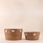 Panier en fibres naturelles 32cm, coquillages | Hashtag Déco